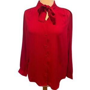 Uniqlo Women's Long Sleeve Bow‎ Tie Blouse